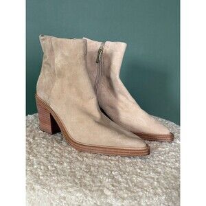 Vince Camuto Women Rinvalla Taupe Suede Western Pointy Toe Boots Sz 5